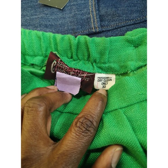 1970's Cross Country Fashions Green Linen Suit - Picture 4 of 6